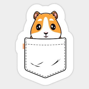 Guinea Pig In Pocket Funny Gift For Guinea Pig Lover Owner Sticker